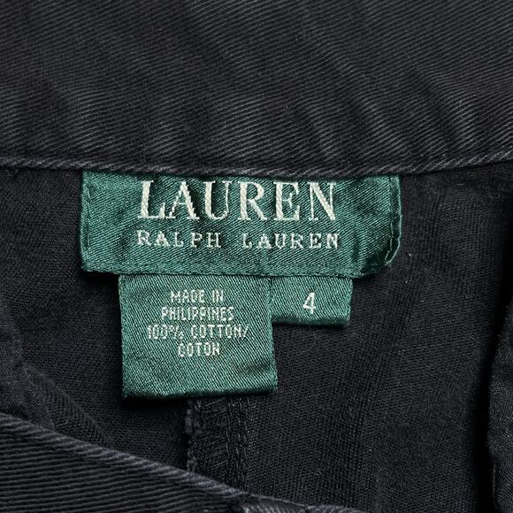 Lauren Ralph Lauren Black High Waisted Wide Leg Shorts Women's 4 Summer Preppy - Picture 4 of 6